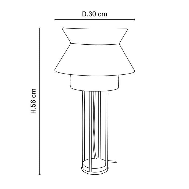 SINGAPOUR Lampe à poser double cannage et lin naturel H56cm nude Market