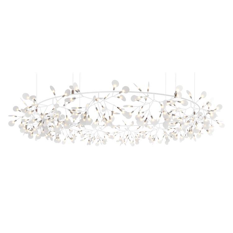 HERACLEUM III THE BIG O Suspension grande LED métal Ø210cm Blanc Moooi