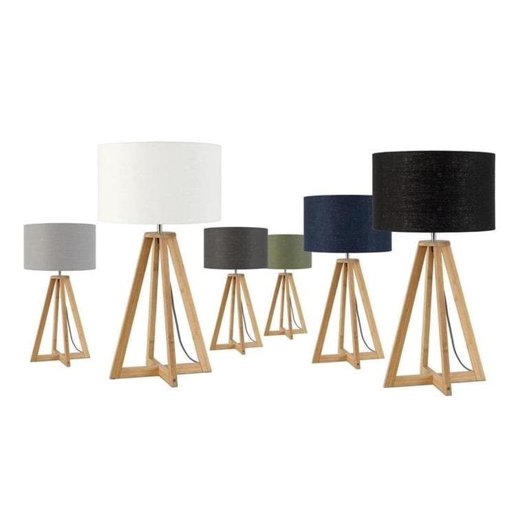 Everest Lampe Poser Bambou Lin Naturel H Cm Noir Good Mojo