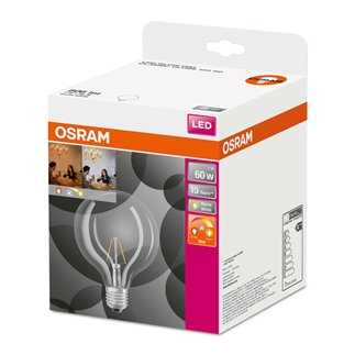 OSRAM Ampoule LED filament Globe E27 Ø12,5cm 2700K 4W = 40W 470 Lumens Osram  - LightOnline