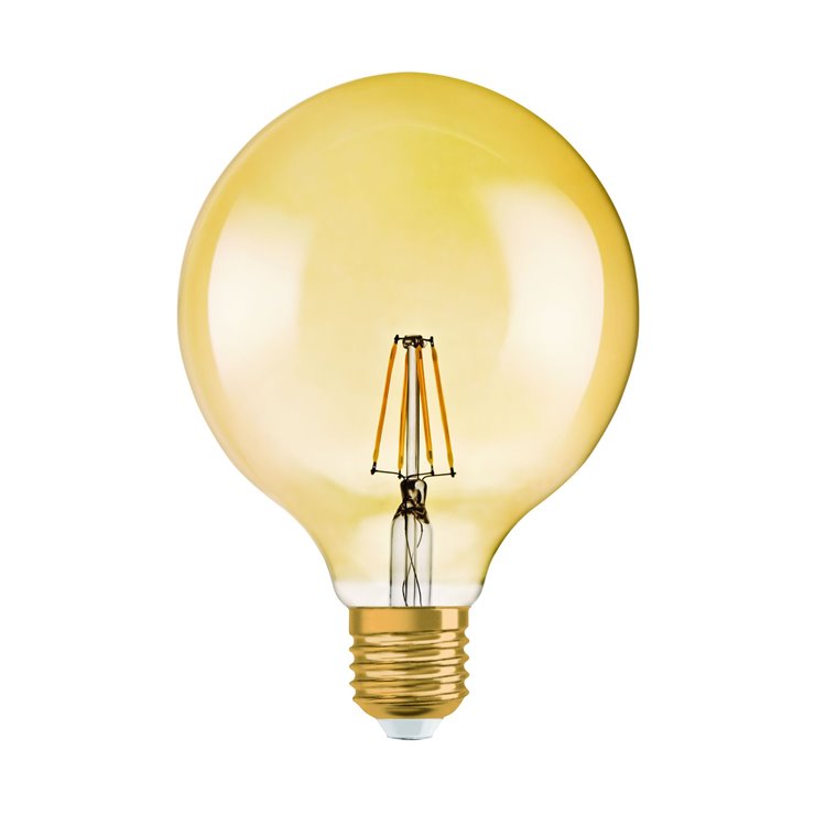 Ampoule LED vintage E27 8W 640lm ambre calotte argentée - Ampoules