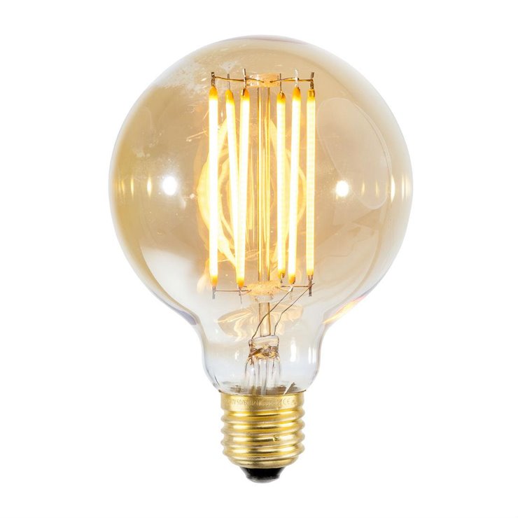 Ampoule LED à filaments Décorative Globe Verre Doré E27 4W Ø12,5cm GOLDLINE 