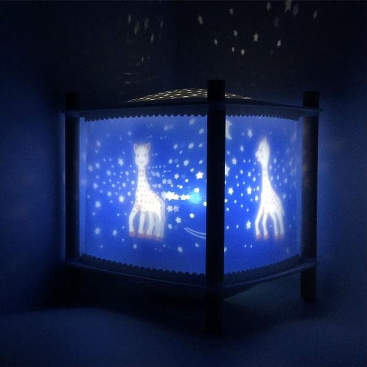 LANTERNE 2.0 SOPHIE LA GIRAFE Veilleuse Lanterne LED Connectée avec  projection d'étoiles H18.5cm Bleu Trousselier - LightOnline
