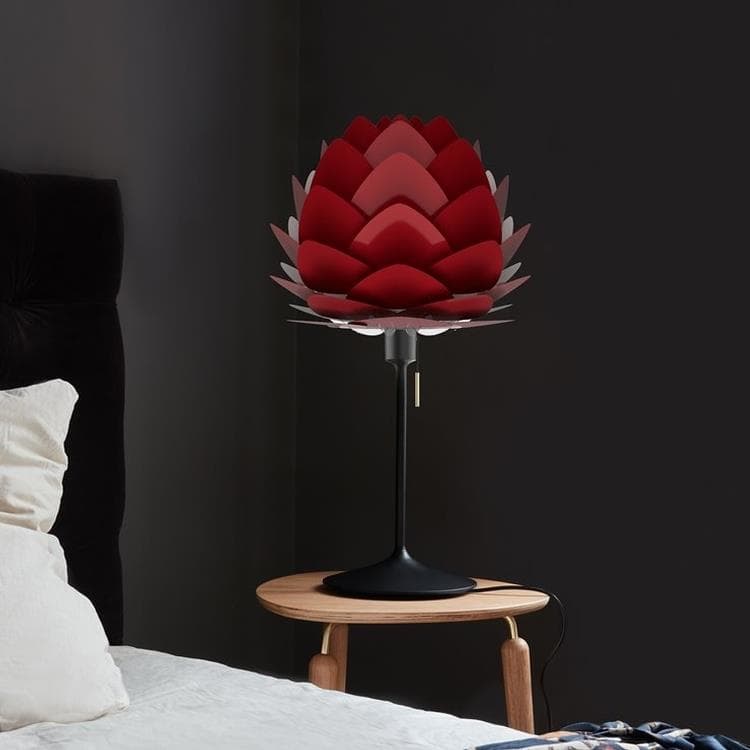 Lampe à poser avec prise USB Métal Ø40cm ALUVIA MINI CHAMPAGNE Noir Rouge Rubis