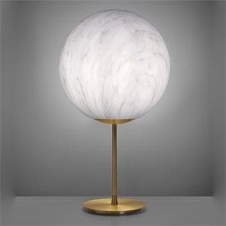 Lampe boule effet marbré h.32cm noir