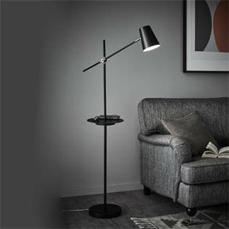 Lampadaire sur Pied Salon métal Noir - Ø 23 cm x H 150 cm - lampe