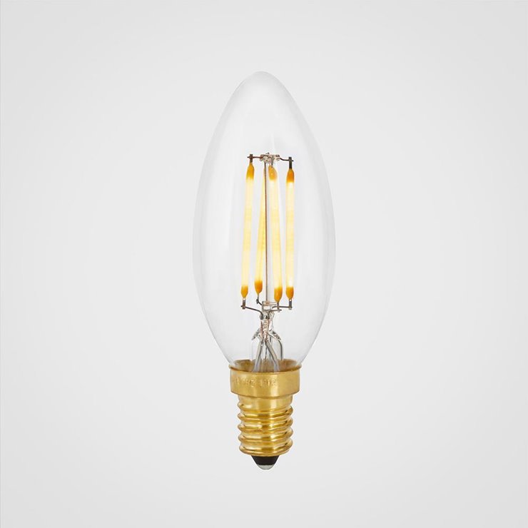 4W CANDLE Ampoule LED filament Flamme E14 Ø3.5cm 2500K 4W = 30W 320 Lumens  Dimmable Transparent Tala - LightOnline