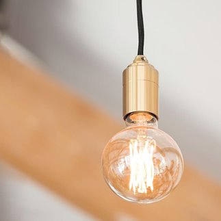 AMPOULE - Ampoule LED déco à filament globe lumière chaude 6W - ambre D9,5cm