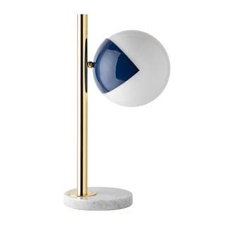 POP UP Lampe à poser pied marbre Laiton et verre soufflé bouche H53cm  Laiton bleu ciel Magic Circus - LightOnline