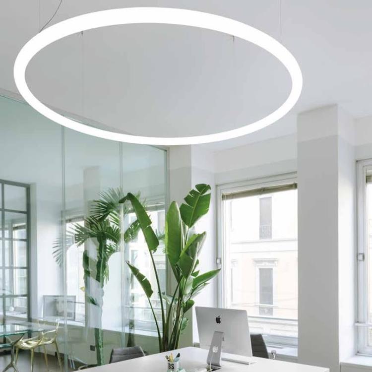 Suspension LED circulaire Ø90cm ALPHABET OF LIGHT Blanc