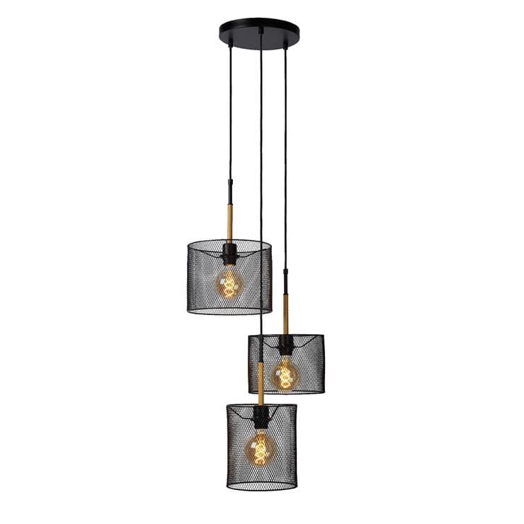 BASKETT-Suspension 3 lumières grappe H150cm