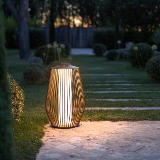 MANDALAY Lampe d'extérieur solaire & rechargeable USB 500 Lumens Alu H84cm  Corten Les Jardins - LightOnline