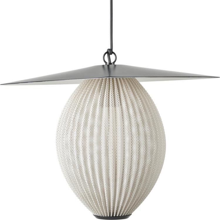 Luminaire semi-plafonnier rotin tressé noir Globe