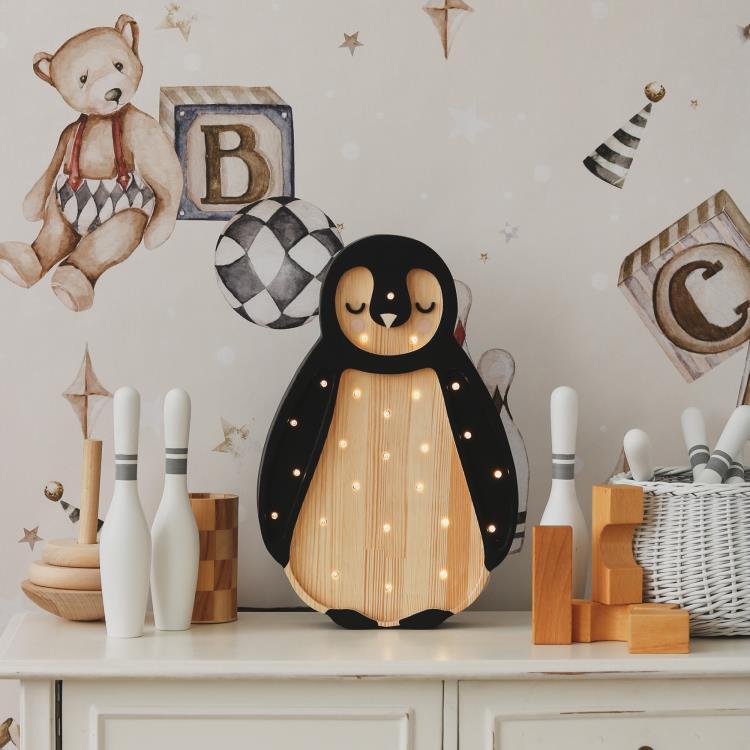 Lampe à poser LED Pingouin H22cm BABY PENGUIN Artic Wood