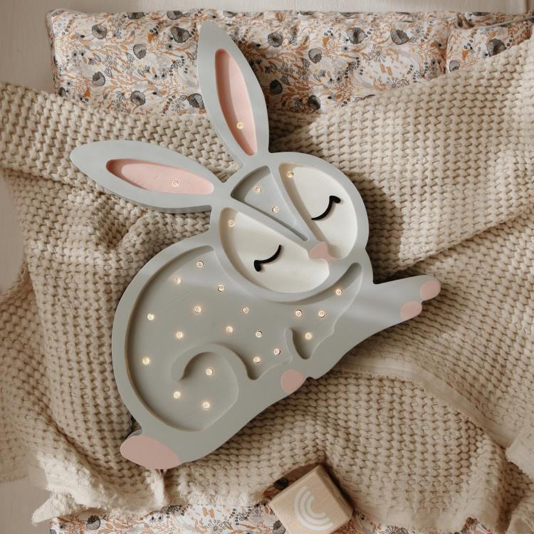 Lampe à poser LED Lapin H34cm BUNNY gris clair