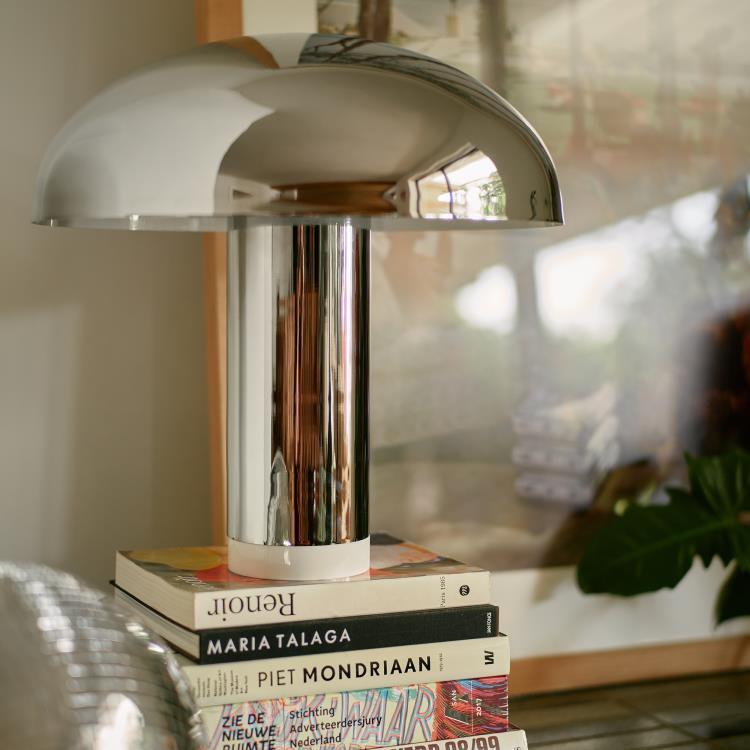 Lampe à poser avec variateur Verre H49cm LOUNGE Chrome