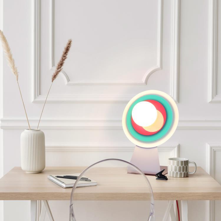 Lampe à poser avec ampoule LED Verre opalin H38cm LOLA Tangerine Mint