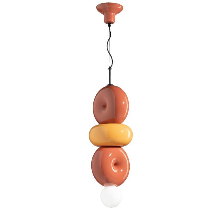 Suspension Céramique H60cm C2752/C2762 orange et jaune