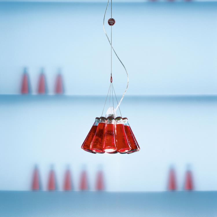 Suspension Bouteilles de Soda ajustable H155cm CAMPARI LIGHT Rouge