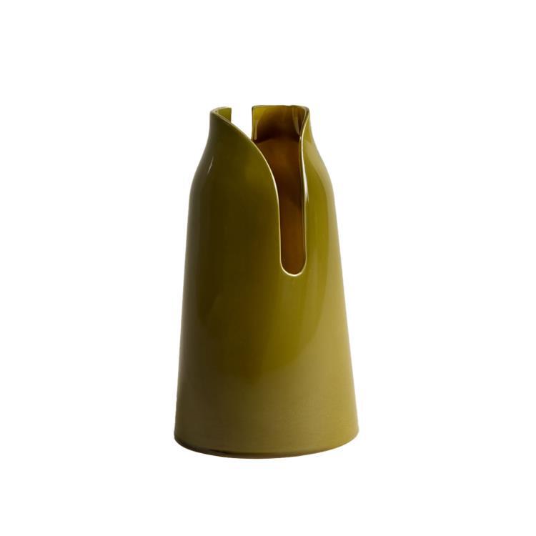 Lampe à poser Céramique H26cm COL MINI olive transparent