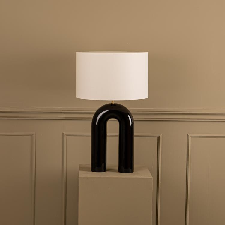 Lampe à poser Céramique/Coton H67cm ARKO Céramique - Noir