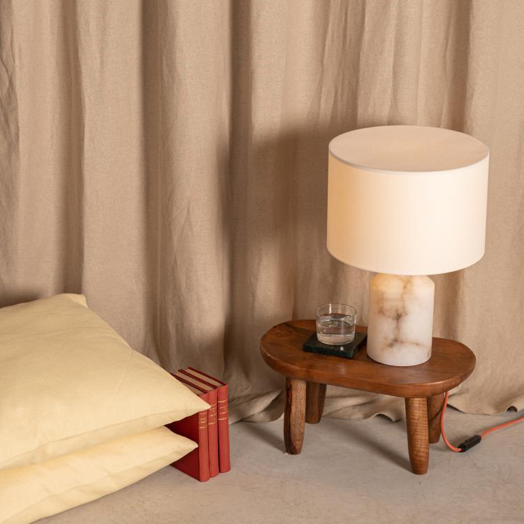 Lampe à poser Céramique/Marbre H42cm JOSEF Albâtre