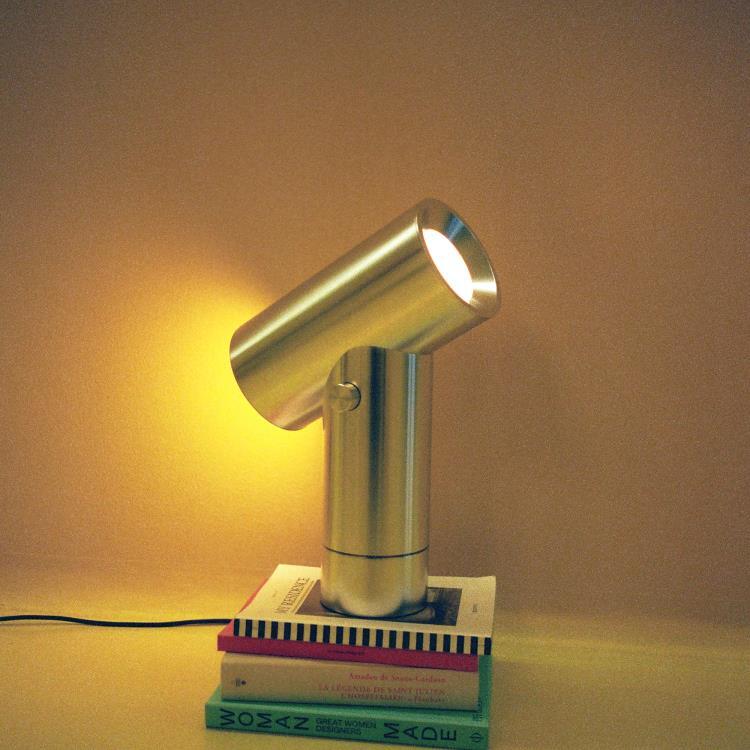 Lampe à poser LED à 2 lumières avec variateur H45.4cm BEAM Aluminium poli