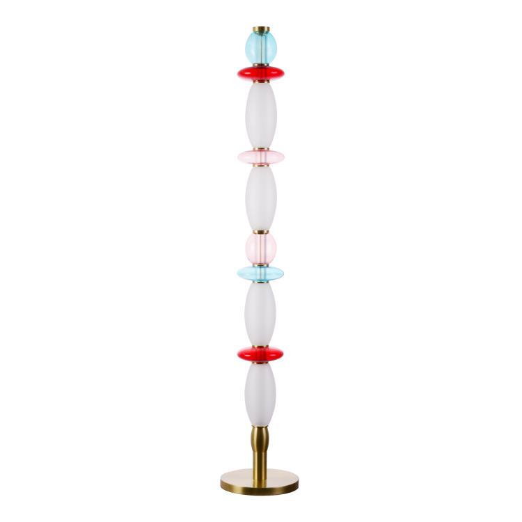 Lampadaire en verre H127cm LEONOR Bleu / Rouge / Opaque / Rose