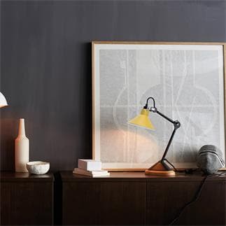 Lampe de bureau noir en métal et bois (38 cm)