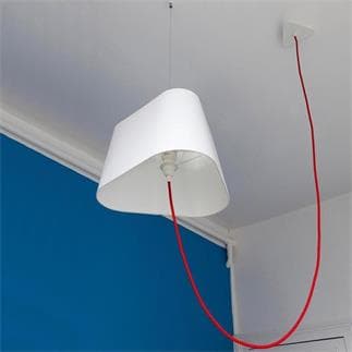 Luminaire en suspension multiple 3 lampes douille métal et câble blanc