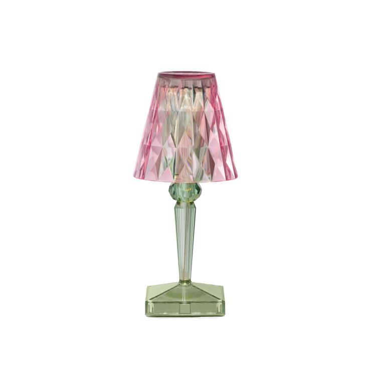 Lampe baladeuse LED d'extérieur rechargeable H26cm BATTERY Rose pastel / Vert menthe