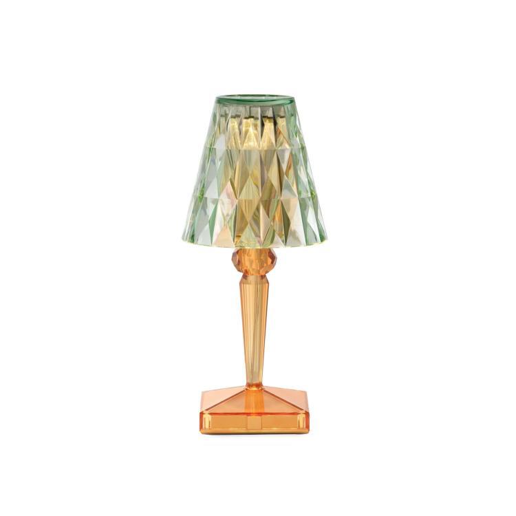 Lampe baladeuse LED d'extérieur rechargeable H26cm BATTERY Vert menthe / Orange pastel