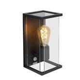 CLAIRETTE Applique d'extérieur LED Aluminium / Verre avec Détecteur H38cm  Noir Lucide - LightOnline